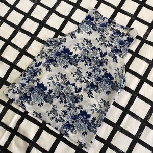 NWOT ModCloth Porcelain Patter Silky Blouse